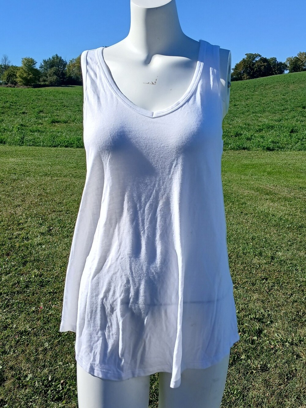 NEW NWT White Tank Top Shirt womens size M medium basic summer style a.n.a.